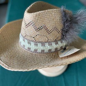 Shape-Eze Straw Cowboy Hat Western Hat Vintage Cowgirl Hat Medium